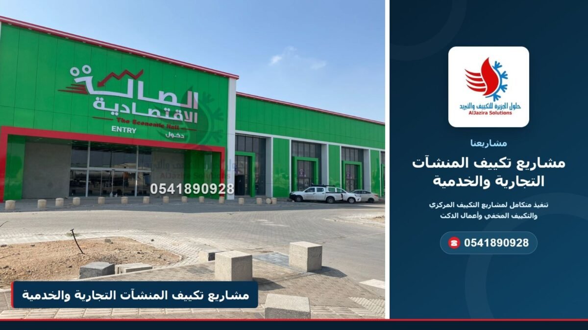 غلاف مشاريع تكييف المنشآت التجارية والخدمية – شركة حلول الجزيرة